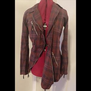 SOLD !! Kettle/Black Plaid Zip Jacket